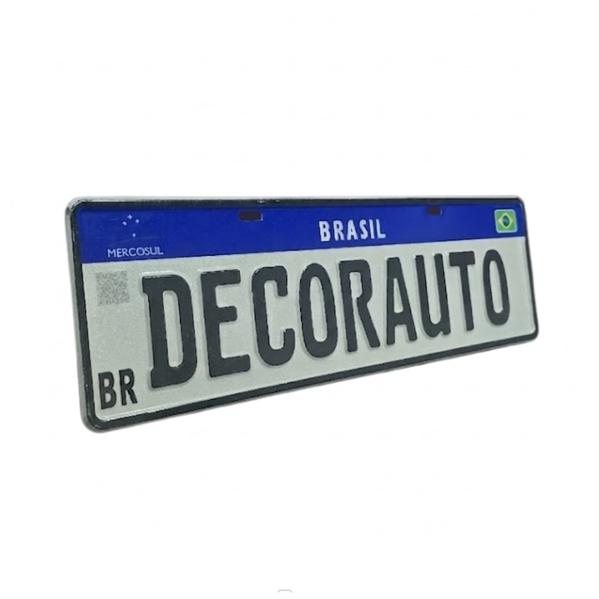 Placa decorativa padrão Mercosul personalizada